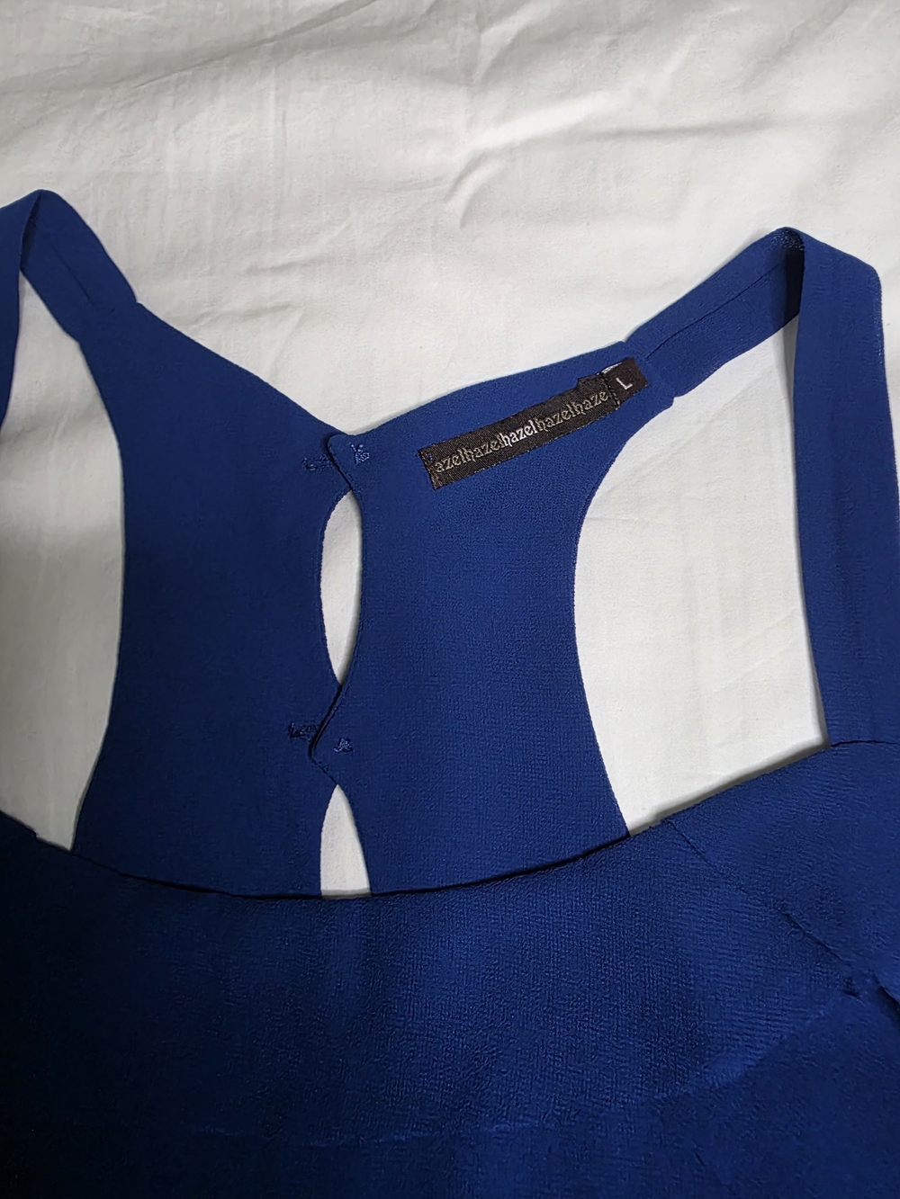 hazel Royal Blue Layered Ruffle Racerback Cami - Picture 3 of 4